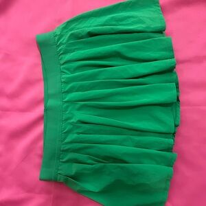 Green Pleated Skirt